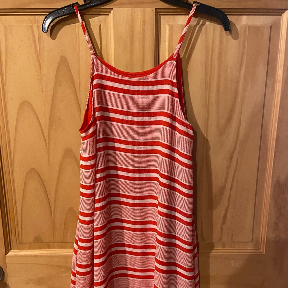 Red/White striped boutique dress, size small